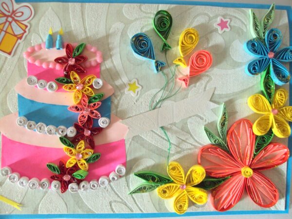 Cake Quilled Greeting Card image Cake Quilled Greeting Card image
