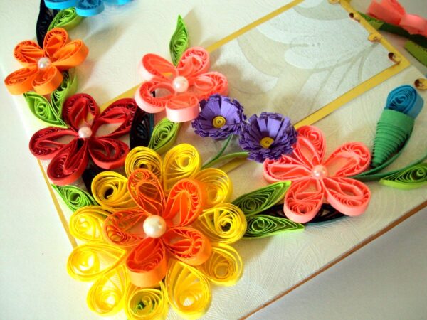 Multicolor Flowers Mini Scrapbook Greeting Card image Multicolor Flowers Mini Scrapbook Greeting Card image