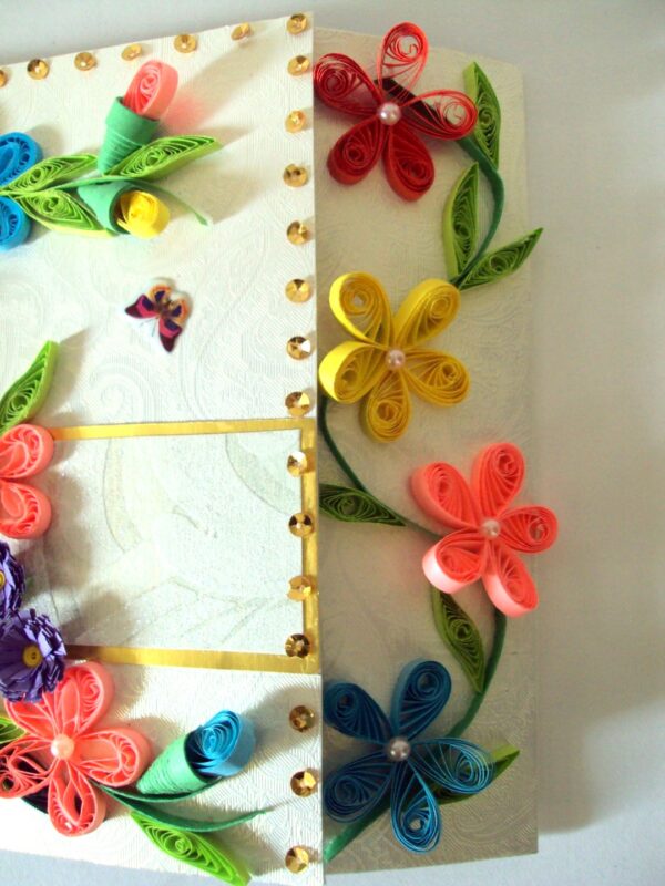 Multicolor Flowers Mini Scrapbook Greeting Card image Multicolor Flowers Mini Scrapbook Greeting Card image