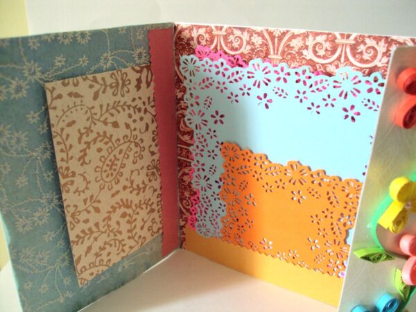 Multicolor Flowers Mini Scrapbook Greeting Card image Multicolor Flowers Mini Scrapbook Greeting Card image