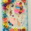 Multicolor Flowers and Cake Greeting Card image Multicolor Flowers and Cake Greeting Card image