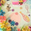 Multicolor Flowers and Cake Greeting Card image Multicolor Flowers and Cake Greeting Card image