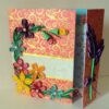 Multicolor Flowers Mini Scrapbook Greeting Card on Red Base image Multicolor Flowers Mini Scrapbook Greeting Card on Red Base image