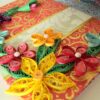 Multicolor Flowers Mini Scrapbook Greeting Card on Red Base image Multicolor Flowers Mini Scrapbook Greeting Card on Red Base image