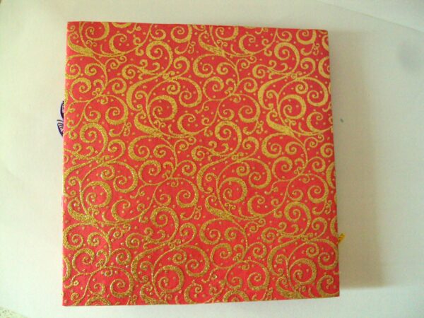 Multicolor Flowers Mini Scrapbook Greeting Card on Red Base image Multicolor Flowers Mini Scrapbook Greeting Card on Red Base image