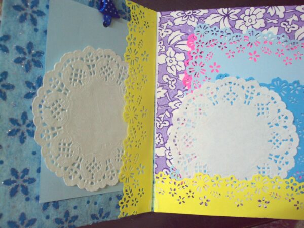 Multicolor Flowers Mini Scrapbook Greeting Card image Multicolor Flowers Mini Scrapbook Greeting Card image