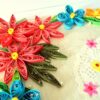 Multicolor Flowers Corner Handmade Greeting Card image