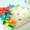 Multicolor Flowers Corner Handmade Greeting Card image
