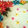 Multicolor Flowers Corner Handmade Greeting Card image