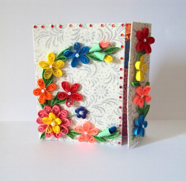 Multicolor Flowers Mini Scrapbook Greeting Card image