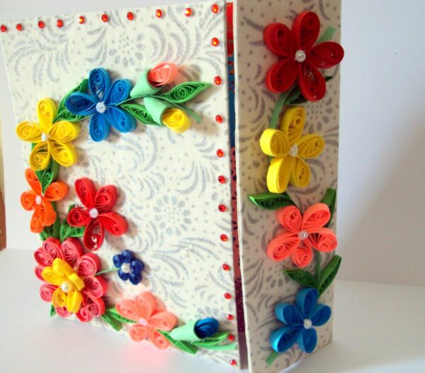 Multicolor Flowers Mini Scrapbook Greeting Card image
