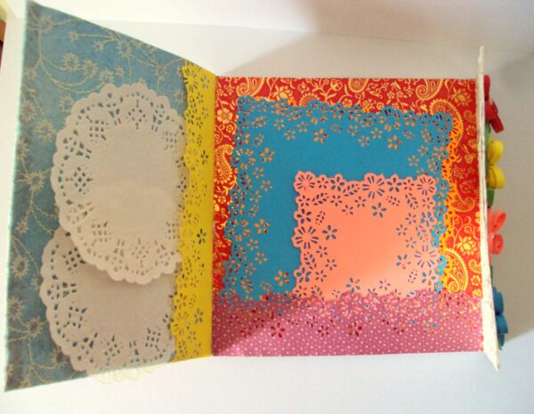 Multicolor Flowers Mini Scrapbook Greeting Card image