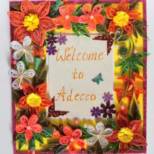 Orange and Yellow Themed All Corners Quilled Greeting Card image Orange and Yellow Themed All Corners Quilled Greeting Card image