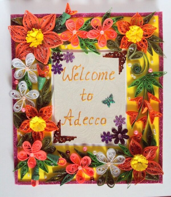 Orange and Yellow Themed All Corners Quilled Greeting Card image