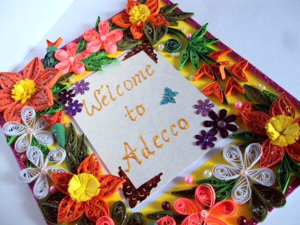 Orange and Yellow Themed All Corners Quilled Greeting Card image