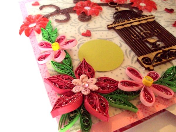 Love Themed Bird Cage Mini Scrapbook Greeting Card image