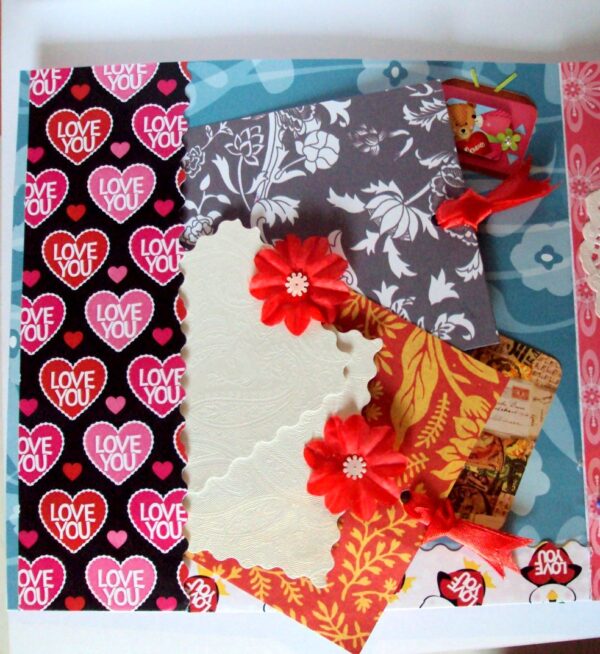 Love Themed Bird Cage Mini Scrapbook Greeting Card image