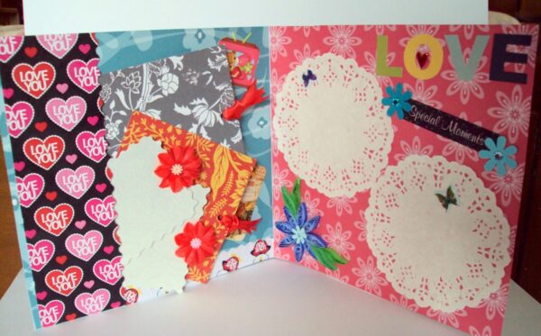 Love Themed Bird Cage Mini Scrapbook Greeting Card image