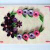 Purple Themed Flowers in Circle Greeting Card image