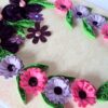 Purple Themed Flowers in Circle Greeting Card image