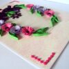 Purple Themed Flowers in Circle Greeting Card image