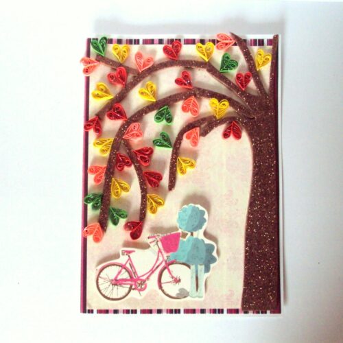Quilled Hearts Tree Greeting Card image