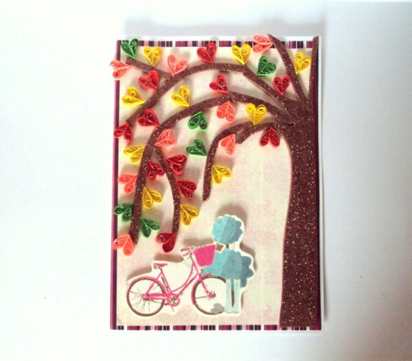 Quilled Hearts Tree Greeting Card image Quilled Hearts Tree Greeting Card image