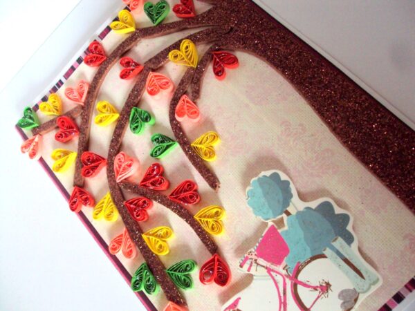 Quilled Hearts Tree Greeting Card image Quilled Hearts Tree Greeting Card image