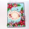 Blue and Pink Quilled Flowers Greeting Card image