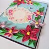 Blue and Pink Quilled Flowers Greeting Card image