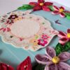 Blue and Pink Quilled Flowers Greeting Card image