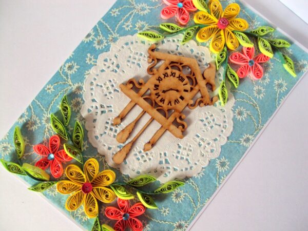 Fancy Cuckoo Bird Clock With Quilled Flowers Card image Fancy Cuckoo Bird Clock With Quilled Flowers Card image