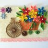 Multicolor Bicycle Flower Basket Quilled Greeting Card image Multicolor Bicycle Flower Basket Quilled Greeting Card image
