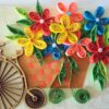 Multicolor Bicycle Flower Basket Quilled Greeting Card image Multicolor Bicycle Flower Basket Quilled Greeting Card image