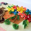 Multicolor Bicycle Flower Basket Quilled Greeting Card image Multicolor Bicycle Flower Basket Quilled Greeting Card image