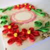 Red Quilled Flowers Corners Greeting Card image