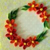 Yellow Themed Orange and Red Flowers Greeting Card image