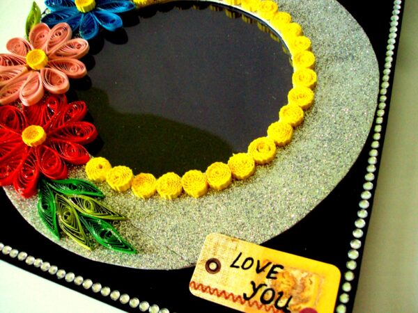 Colorful Flowers Sparkling Photo Frame Card image