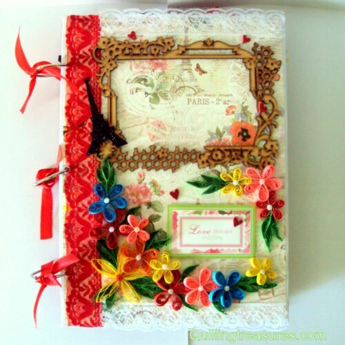 Too Much Love Handmade Quilled Scrapbook image