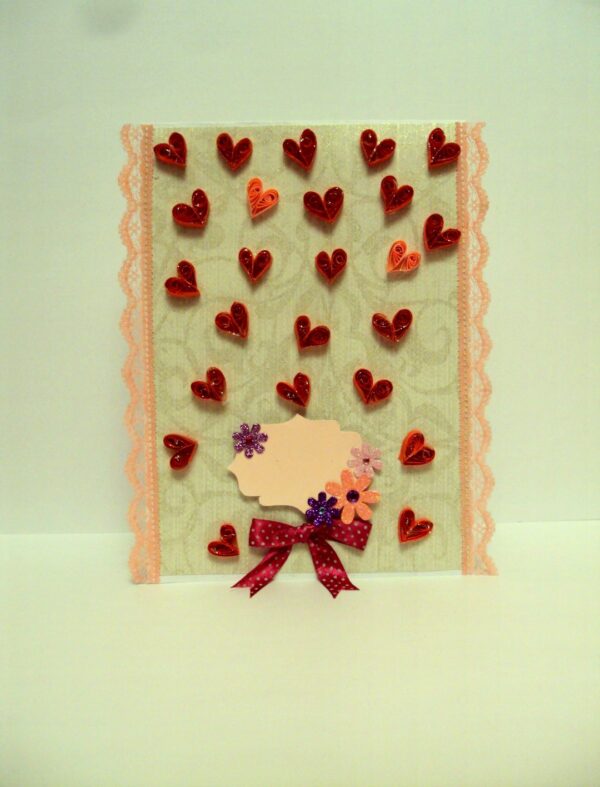 Quilled Hearts Allover Greeting Card image Quilled Hearts Allover Greeting Card image