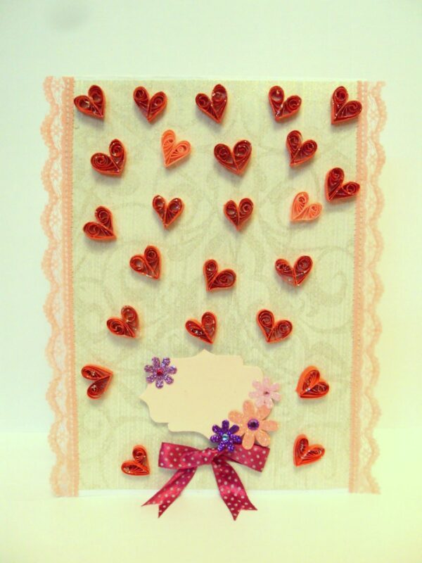 Quilled Hearts Allover Greeting Card image Quilled Hearts Allover Greeting Card image