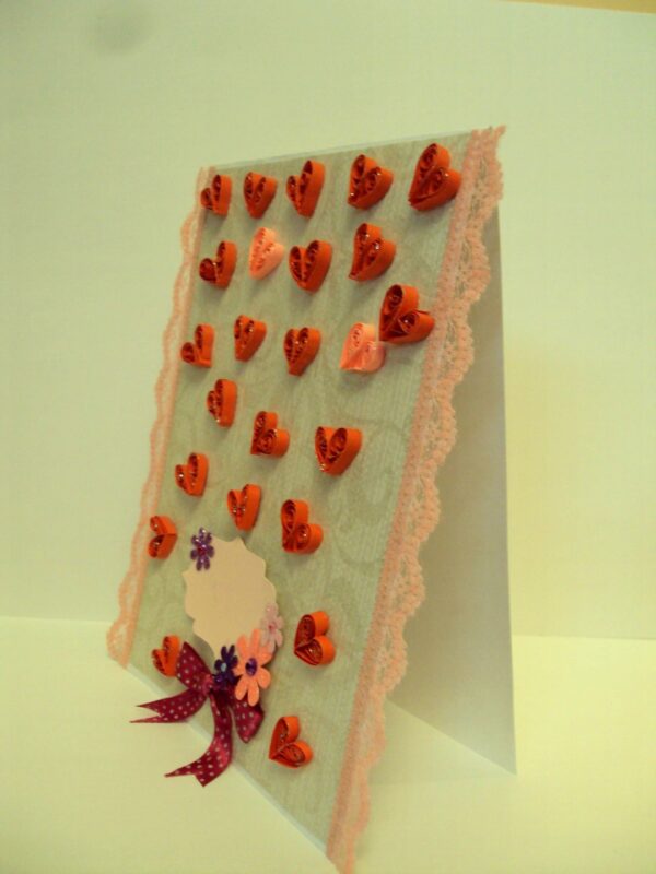 Quilled Hearts Allover Greeting Card image Quilled Hearts Allover Greeting Card image