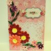 Red And Pink Quilled Flowers Love Greeting Card image