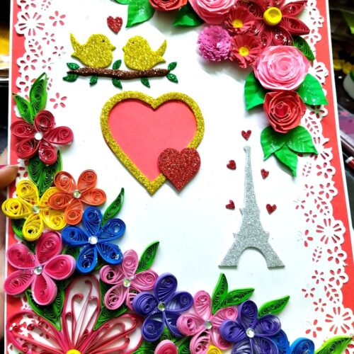 Beautiful Flowers and Love Themed Greeting Card image