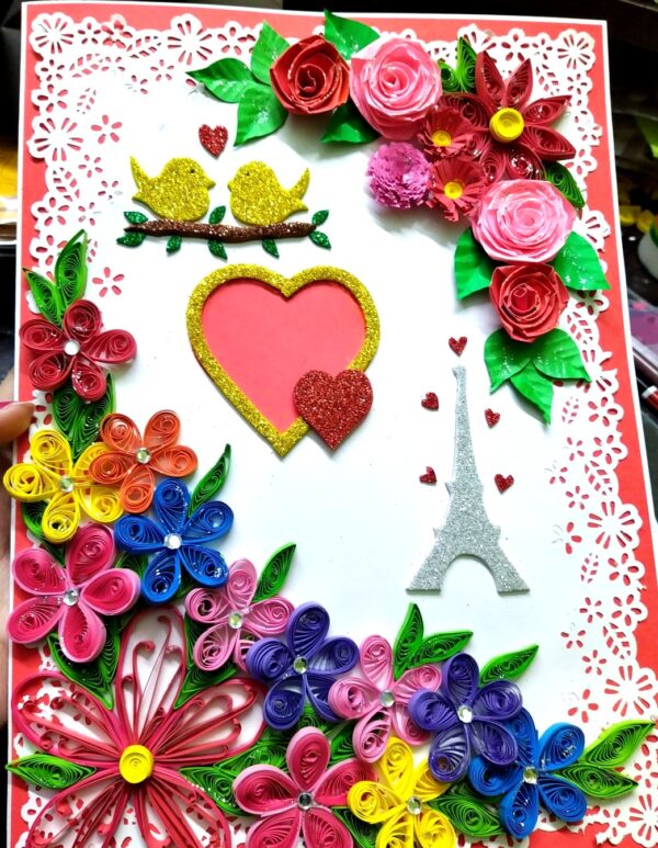 Beautiful Flowers and Love Themed Greeting Card image