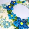 Sparkling Blue Quilled Flowers Birthday card