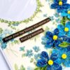 Sparkling Blue Quilled Flowers Birthday card