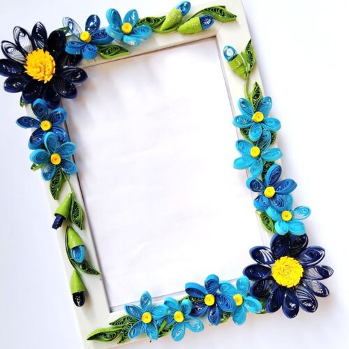 Blue Quilled Flowers Photo frame - 5x7inch