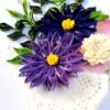 Sparkling Quilled Assorted Flowers Card - Violets