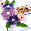 Sparkling Quilled Assorted Flowers Card - Purple
